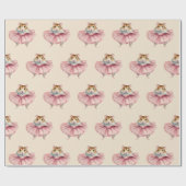 Ballerina hamster meisjes verjaardag cadeaupapier (Vlak)