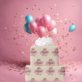 Ballerina hamster meisjes verjaardag cadeaupapier