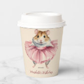 Ballerina Hamster Meisjes Verjaardag Dans Feest Papieren Bekers (Voorkant)