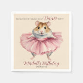 Ballerina Hamster Meisjes Verjaardag Dans Feest Servet (Voorkant)