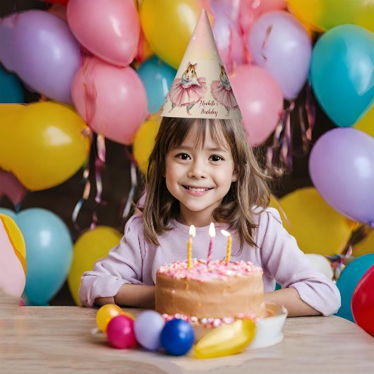 Ballerina hamster meisjes verjaardag feesthoedjes