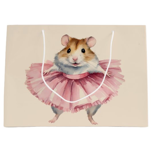 Ballerina hamster meisjes verjaardag groot cadeauzakje (Voorkant)