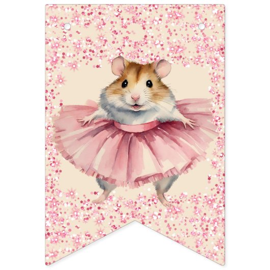 Ballerina hamster meisjes verjaardag vlaggetjes (Eerste vlag)