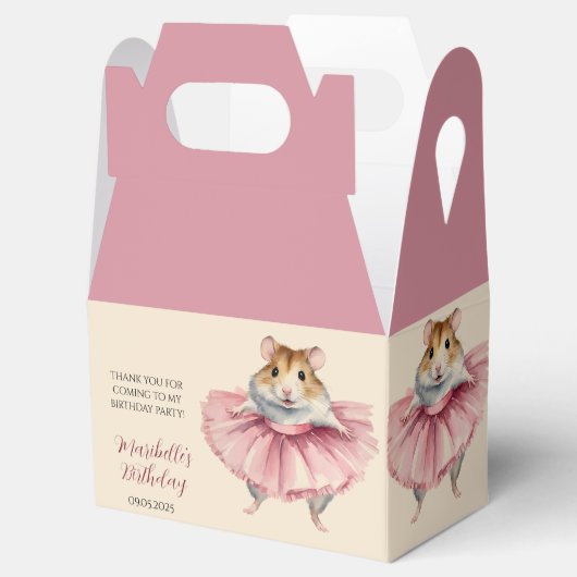 Ballerina Hamster Meisjes Verjaardagsfeest Bedankdoosjes (Geopend)