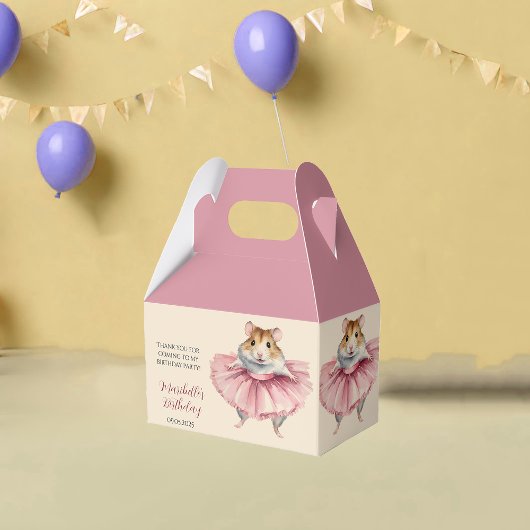 Ballerina Hamster Meisjes Verjaardagsfeest Bedankdoosjes