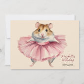 Ballerina Hamster Meisjes Verjaardagsfeest Kaart (Achterkant)