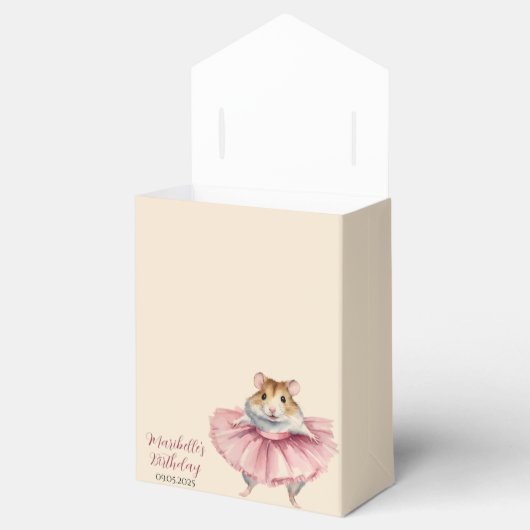 Ballerina Hamster Schattige Meisje Verjaardag Dank Bedankdoosjes (Geopend)
