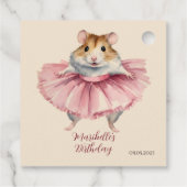 Ballerina Hamster Verjaardag Dank u Bedankjes Labels (Achterkant)
