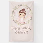 Ballerina Happy 5th Birthday Pink Party Banner (Verticaal)