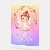 Ballerina Happy 5th Birthday Pink Party Banner Acryl Bord (Hoek)