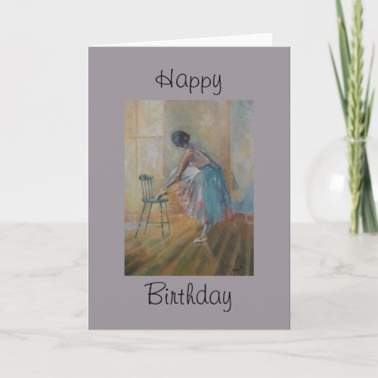 Ballerina Happy Birthday Card Kaart (Voorkant)
