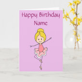 Ballerina Happy Birthday - persoonlijk Kaart (Gele Bloem)