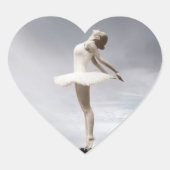 Ballerina hart glanzende stickers. hart sticker (Voorkant)