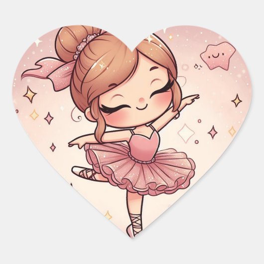 Ballerina Hart Sticker (Voorkant)