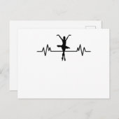 Ballerina Heartbeat Design Fun Classic Ballet Gift Briefkaart (Voorkant / Achterkant)