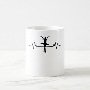 Ballerina Heartbeat Design Fun Classic Ballet Gift Koffiemok