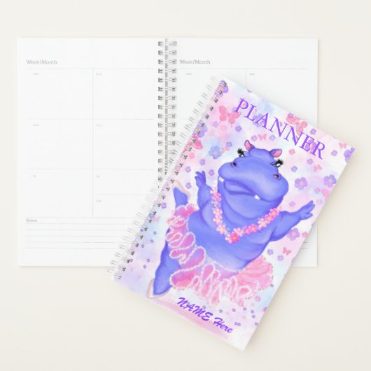 Ballerina Hippo Ballet Dancer Planner Aangepaste N (Display)