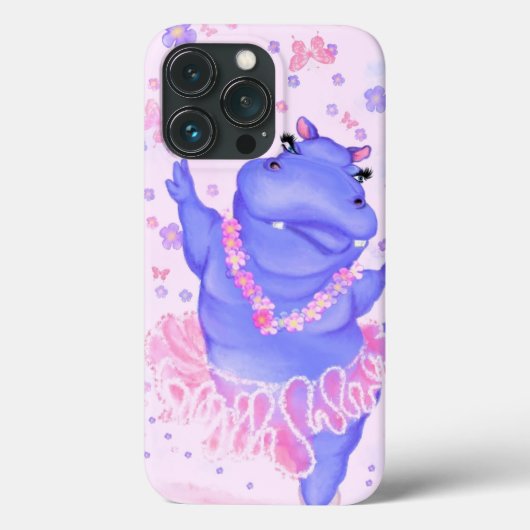 Ballerina Hippo Balletdanser Grappige iPhone Case (Achterkant)