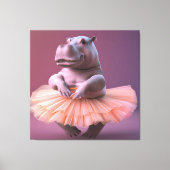 Ballerina Hippo Canvas Afdruk (Voorkant)
