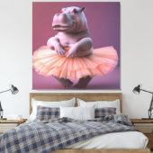 Ballerina Hippo Canvas Afdruk (Insitu (Slaapkamer))