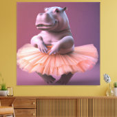 Ballerina Hippo Canvas Afdruk (Insitu (Woonkamer))