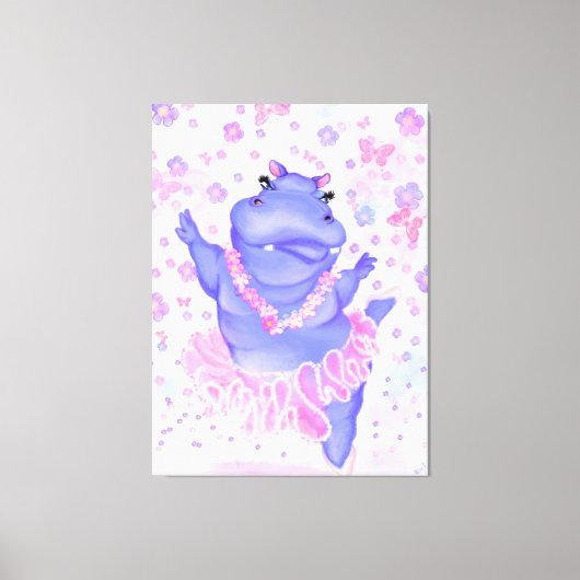 Ballerina Hippo Canvas print ballet danser (Voorkant)