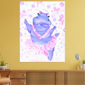 Ballerina Hippo Canvas print ballet danser (Insitu (Woonkamer))