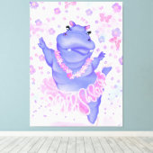 Ballerina Hippo Canvas print ballet danser (Insitu (Houten vloer))