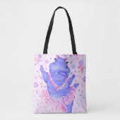 Ballerina Hippo Canvas tas Happy Ballet Dancer (Voorkant)