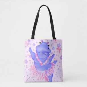 Ballerina Hippo Canvas tas Happy Ballet Dancer