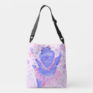 Ballerina Hippo Funny Crossbody Bag Balletdanser Crossbody Tas