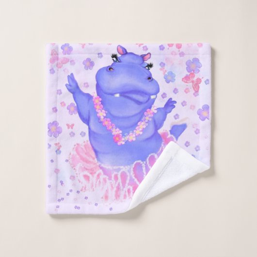 Ballerina Hippo Grappige Badhanddoeken Ballet Danc Bad Handdoek (Wasdoekje)
