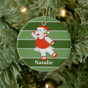 Ballerina Hippo Kerst Special Keramisch Ornament