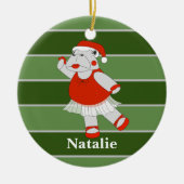 Ballerina Hippo Kerst Special Keramisch Ornament (Voorkant)