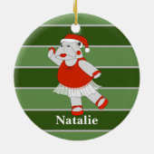 Ballerina Hippo Kerst Special Keramisch Ornament (Achterkant)