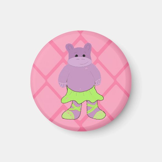 Ballerina Hippo Magneet (Voorkant)