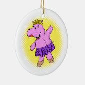 Ballerina Hippo met Tutu Keramisch Ornament (Rechts)