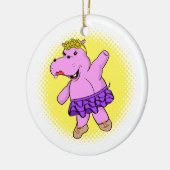 Ballerina Hippo met Tutu Keramisch Ornament (Links)