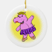 Ballerina Hippo met Tutu Keramisch Ornament (Achterkant)
