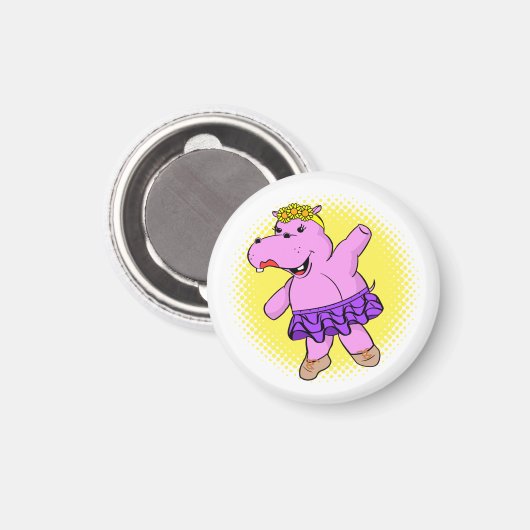 Ballerina Hippo met Tutu Magneet (Voorkant / Achterkant)