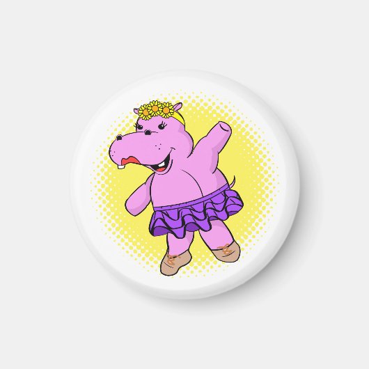 Ballerina Hippo met Tutu Magneet (Voorkant)
