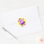 Ballerina Hippo met Tutu Ronde Sticker (Envelop)