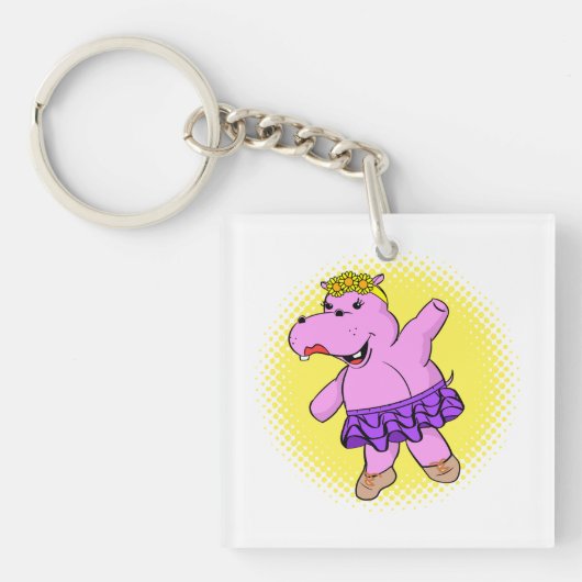 Ballerina Hippo met Tutu Sleutelhanger (voorkant)