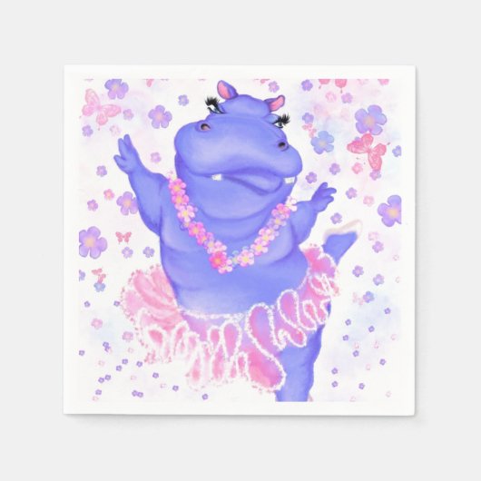 Ballerina Hippo Napkins Servet (Voorkant)