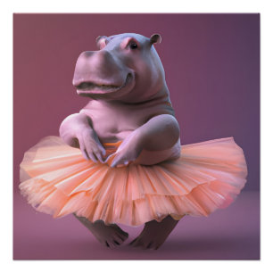 Ballerina Hippo Perfect Poster
