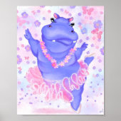 Ballerina Hippo Poster Happy Ballet Dancer (Voorkant)