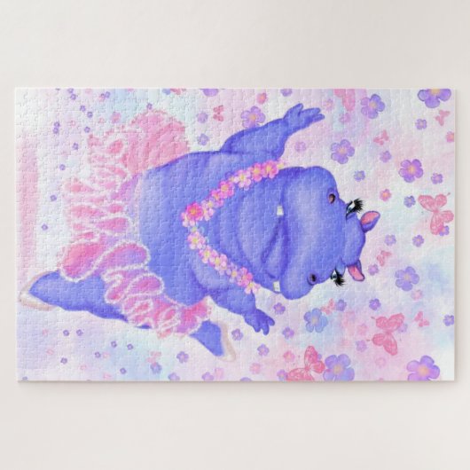 Ballerina Hippo Puzzel Legpuzzel (Horizontaal)