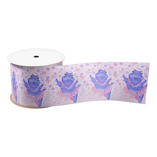 Ballerina Hippo Ribbon Satijnen Lint (Spoel)