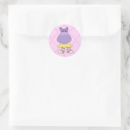 Ballerina Hippo Ronde Sticker (Tas)