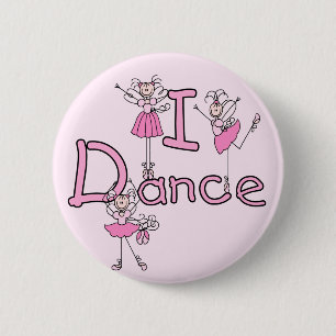 Ballerina I Dance T-shirts en cadeautjes Ronde Button 5,7 Cm